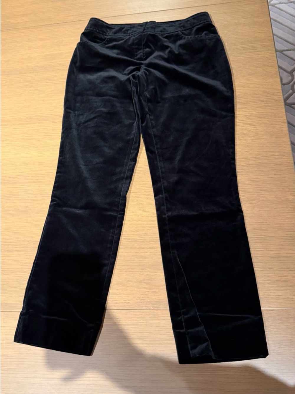 Escada Black Velvet Straight-Leg Pants